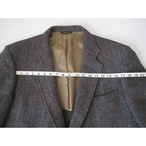 VTG John Weitz Harris Tweed 100% Pure Scottish Wool 2 Button Jacket Sz See Pic - Picture 4 of 9